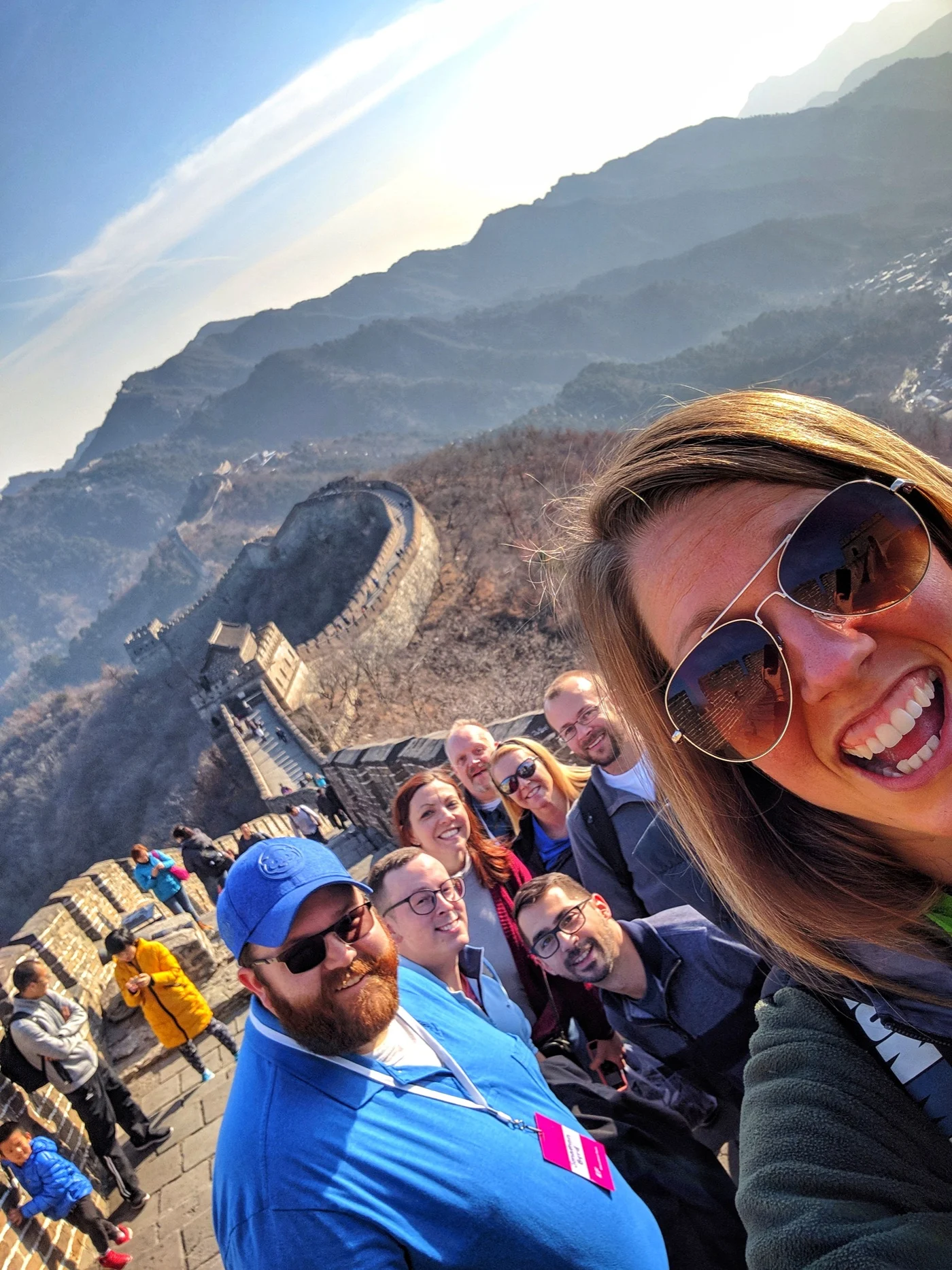 With other teachers in Beijing at the Great Wall of China.