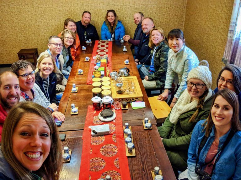 Enjoying a Beijing tea tasting with EF Tours