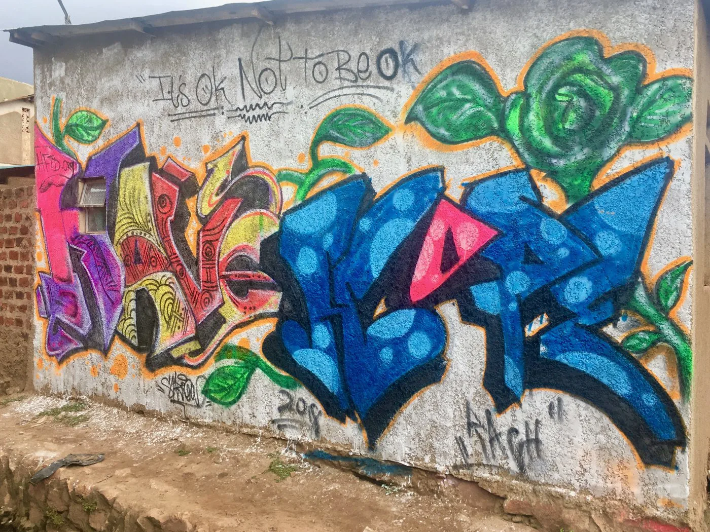 A Sparrow and Rach original &ldquo;HAVE HOPE&rdquo; mural in Kampala, Uganda.