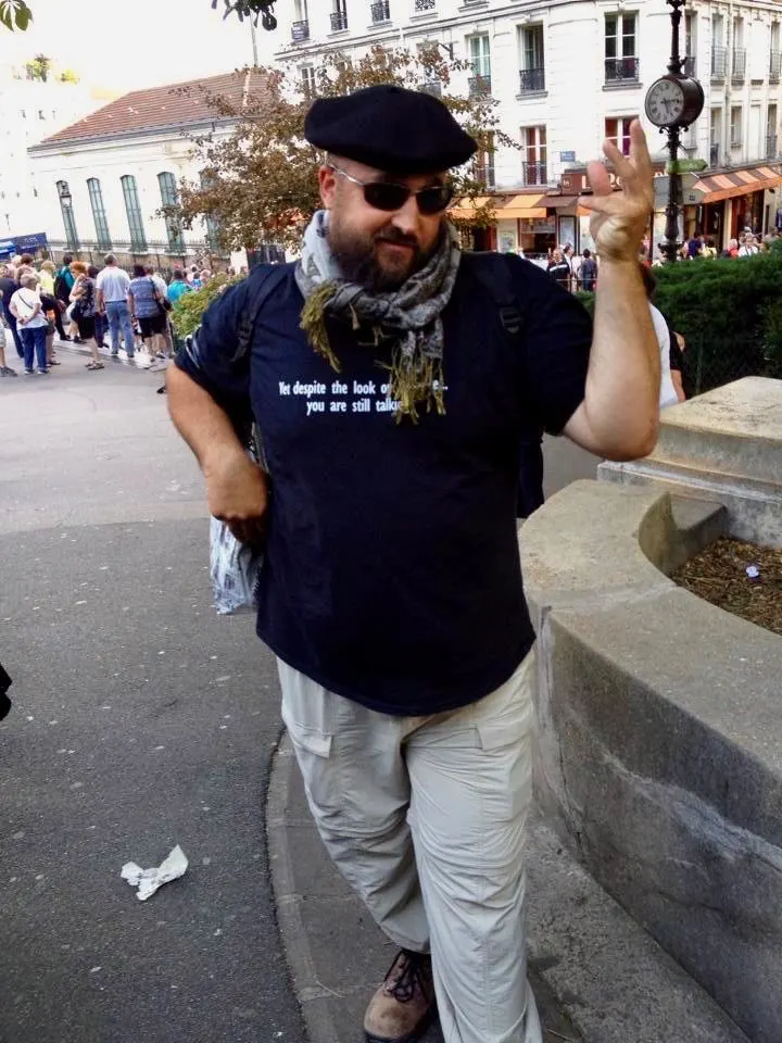 Feeling Parisian in the Montmartre area of Paris.
