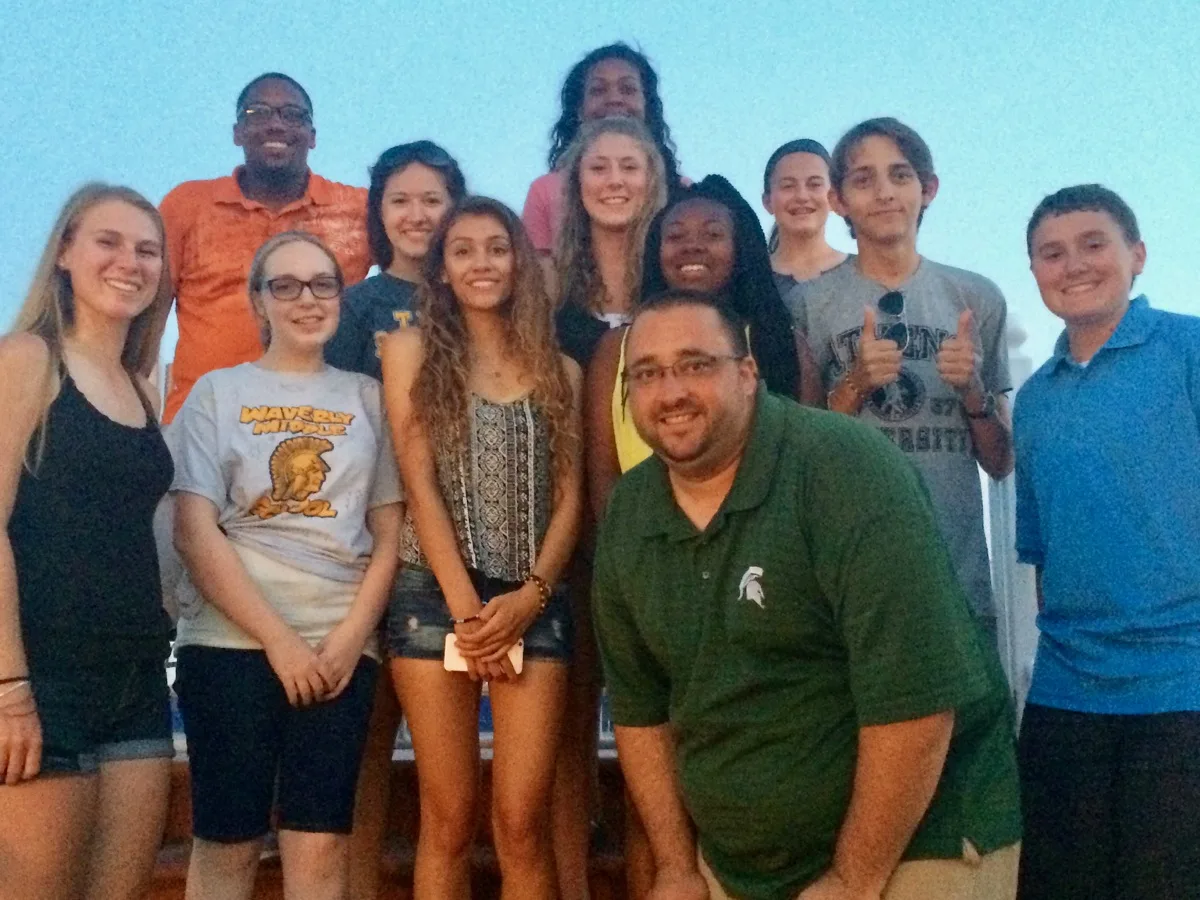With former AP United States History students on the rooftop of a hotel in Athens.