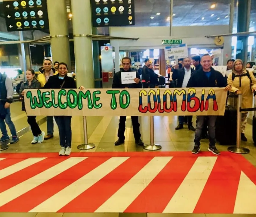 Welcome at the airport in Bogota Colombia with the Fulbright Teachers for Global Classrooms Program.