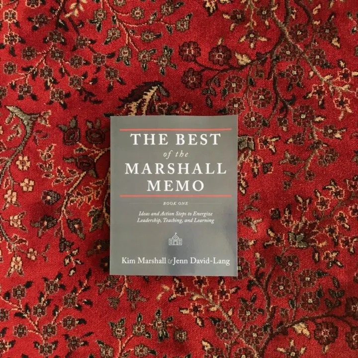 Marshall Memo professional development book for school improvement