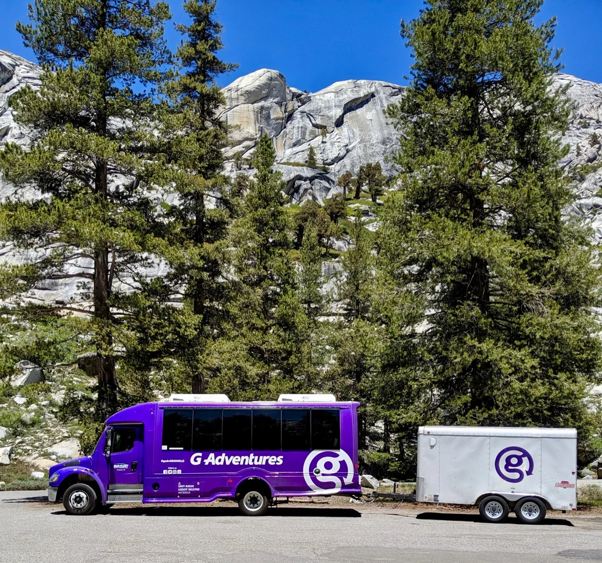 Olmsted Point, Yosemite, with G Adventures Van
