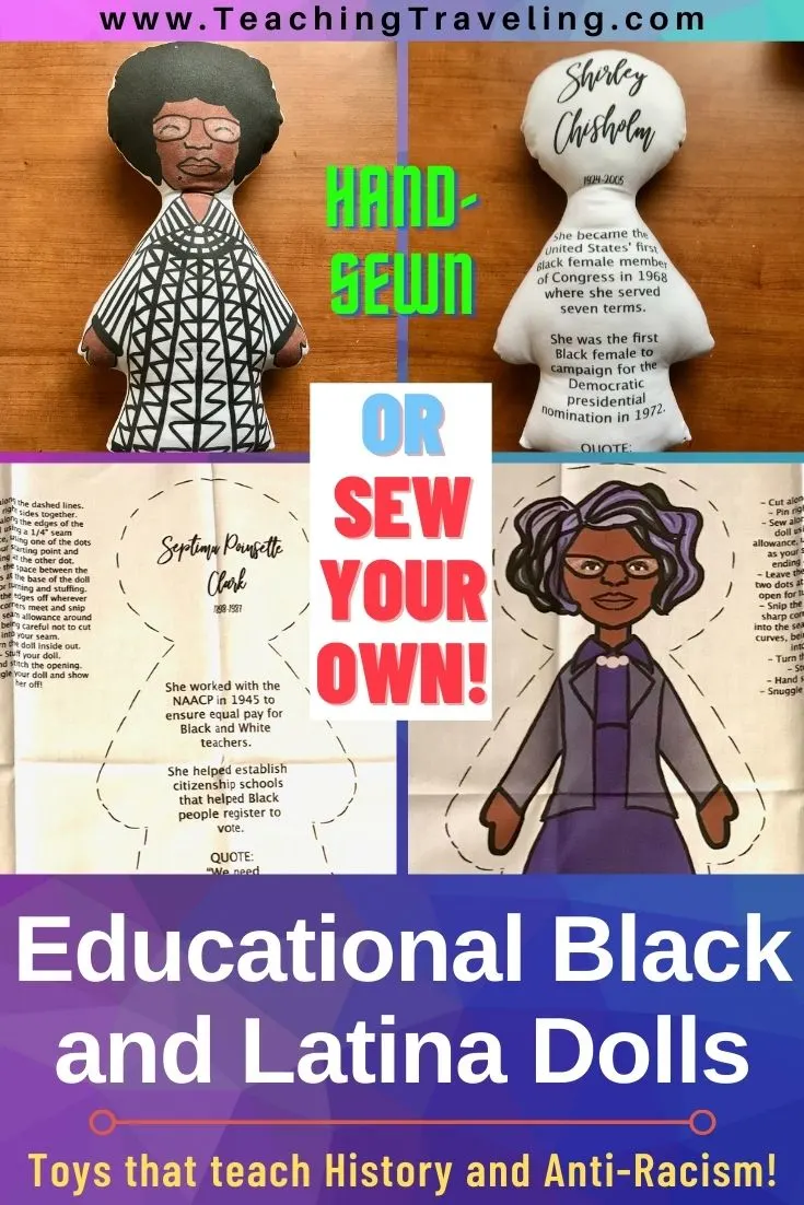 Looking for toys that teach a good message? These educational Latina and Black dolls help teach empowering Black and Brown History. Hand-made or sew your own.