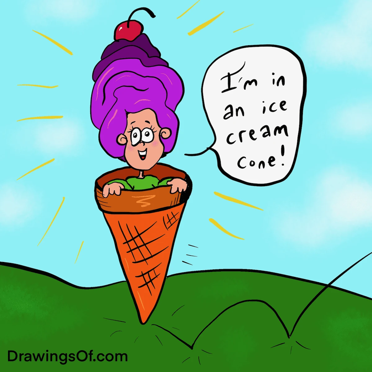 Ice cream cone bouncing