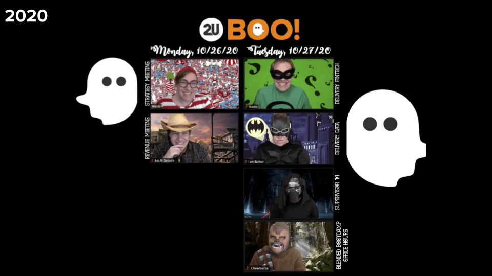 Where's Waldo costume, along with Batman and Riddler.