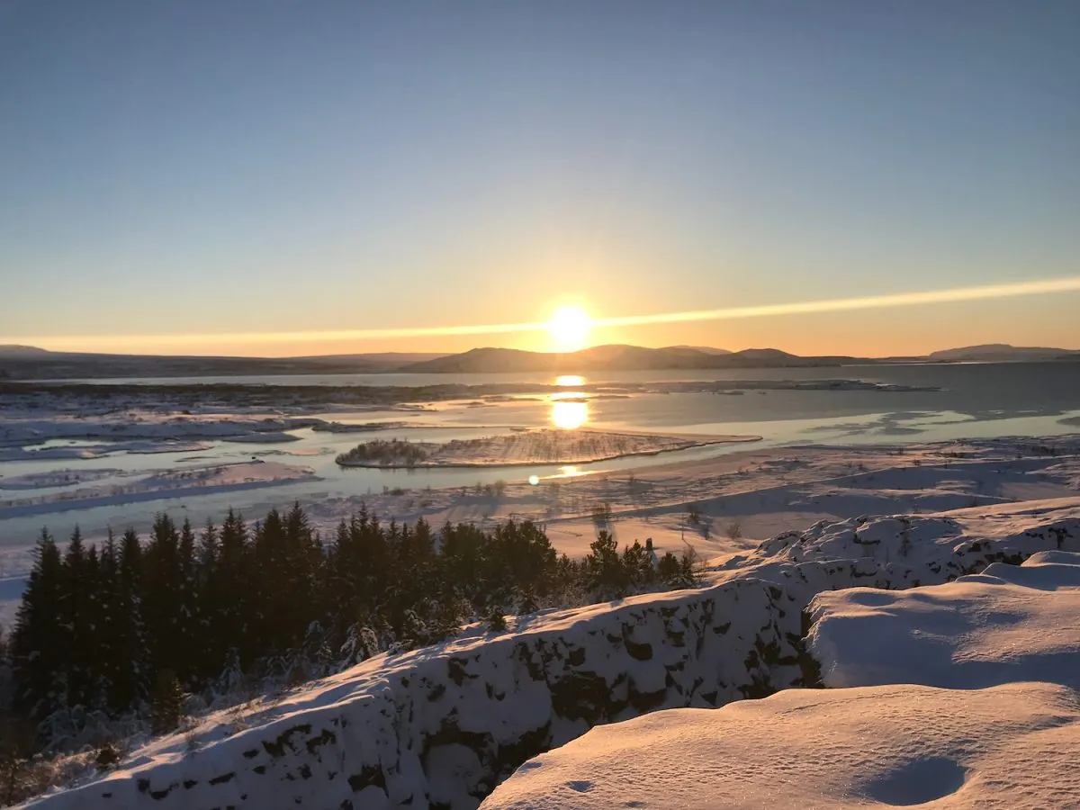 A beautiful view in Iceland in the middle of winter.