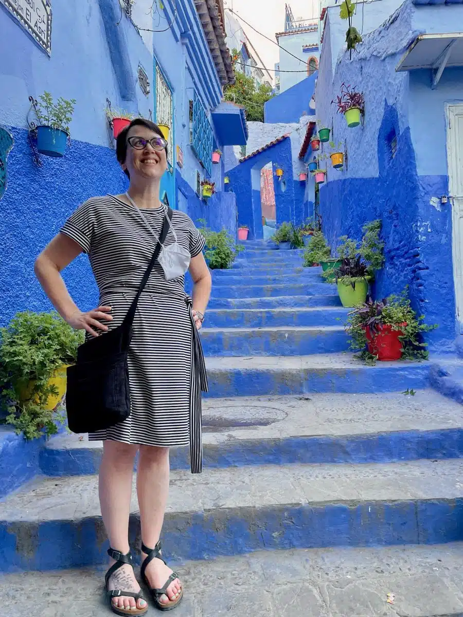 Elizabeth in Chefchaoen, Morocco.