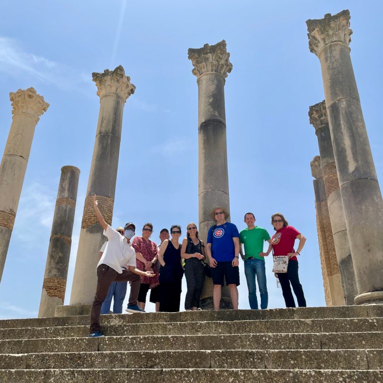 Teacher travel to ancient ruins.