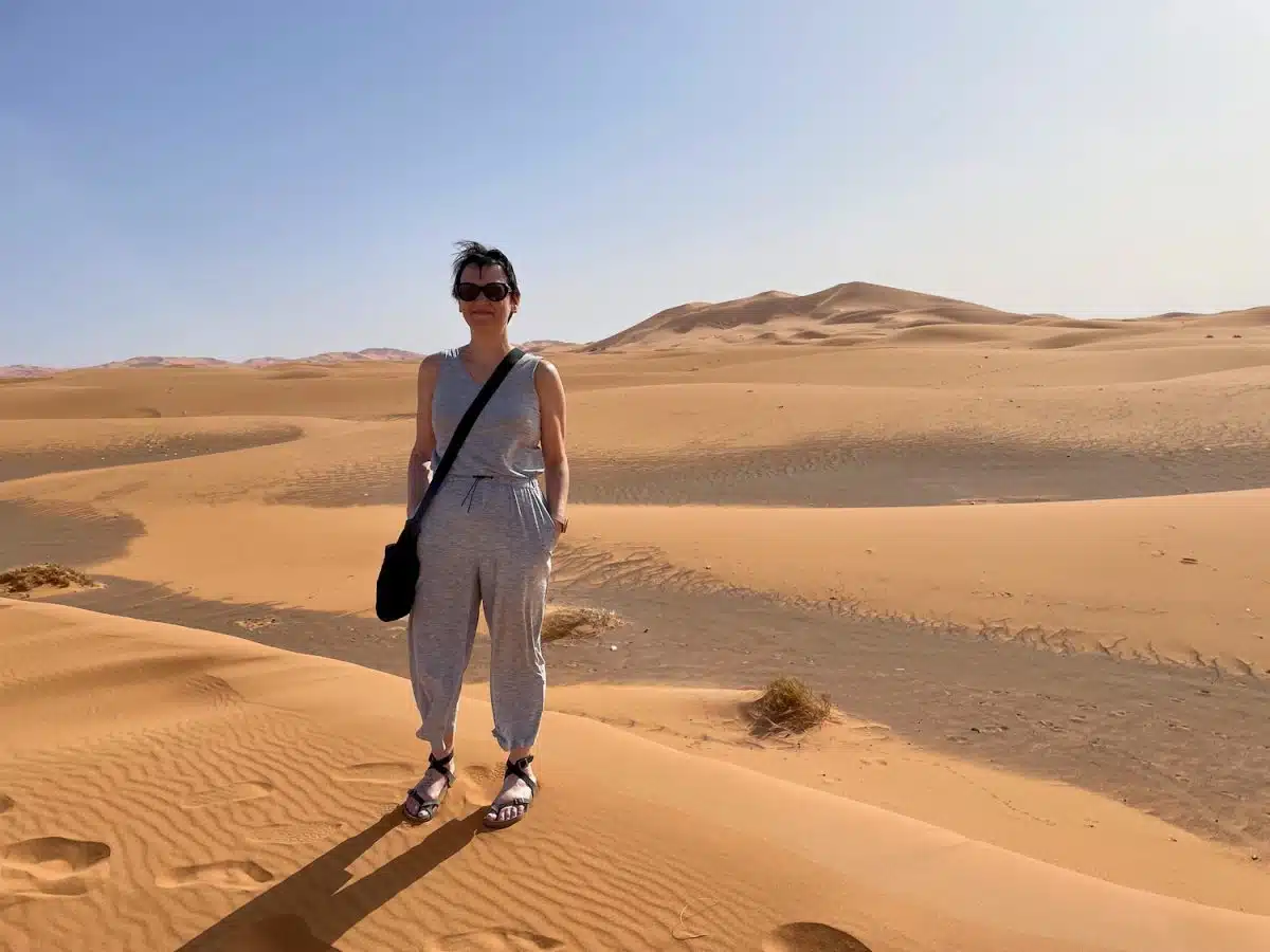 Elizabeth in the Sahara desert.