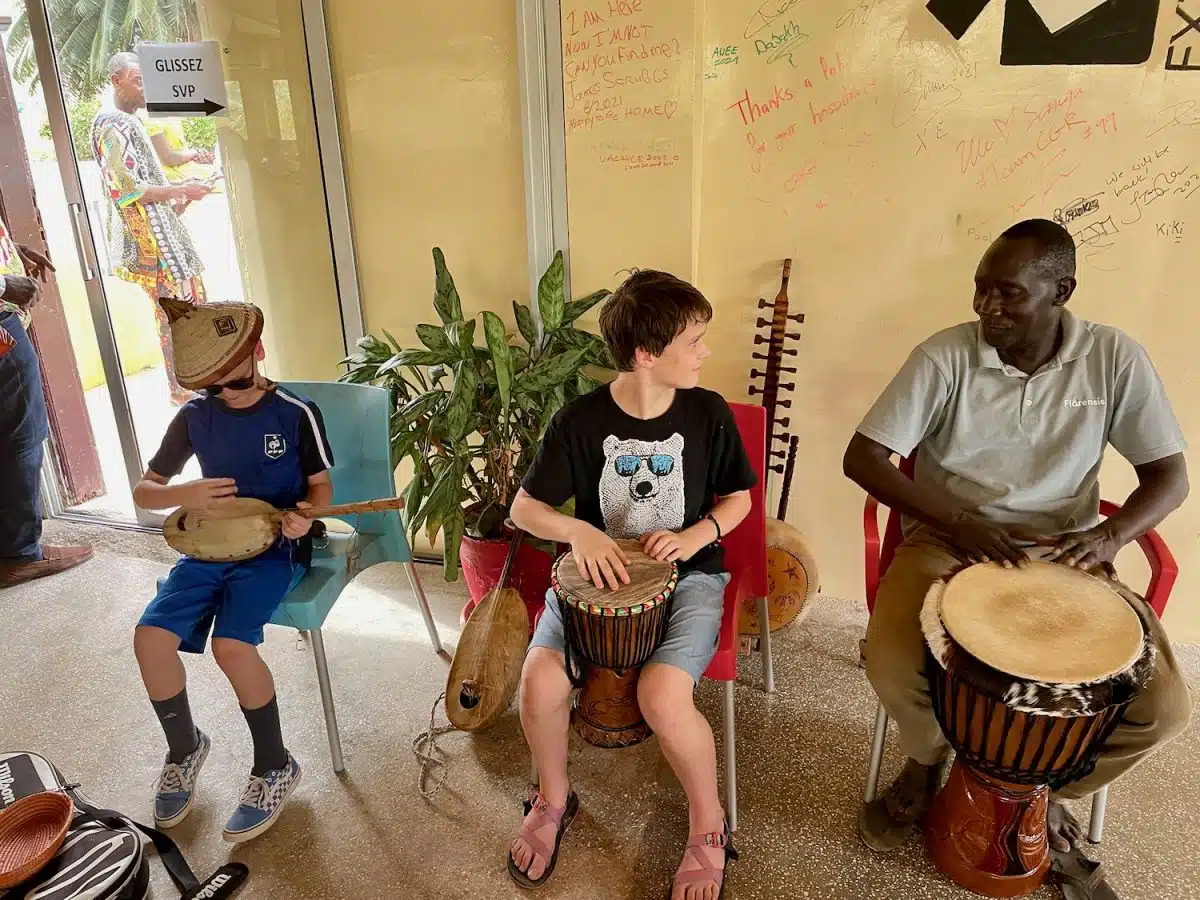 Learning Senegalese drumming.
