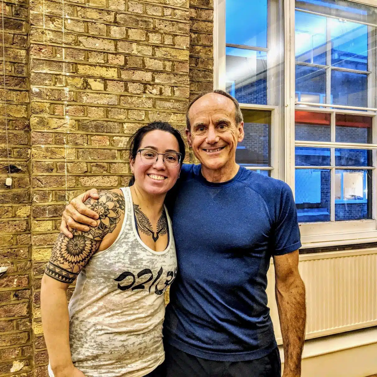 With yoga teacher David Swenson.