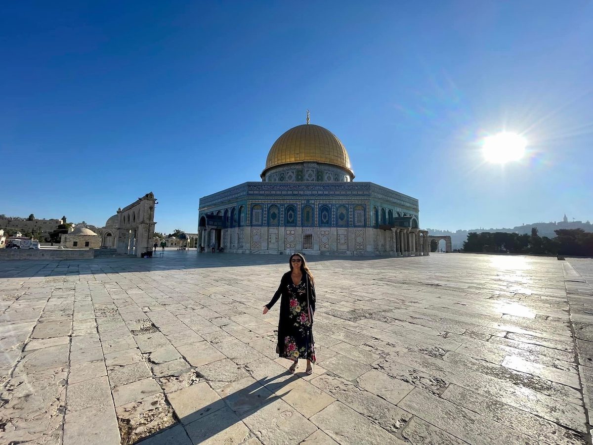 At the Dome of the Rock in Jerusalem.