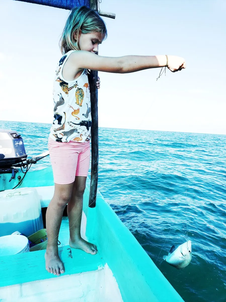 Learning to fish in Mexico.