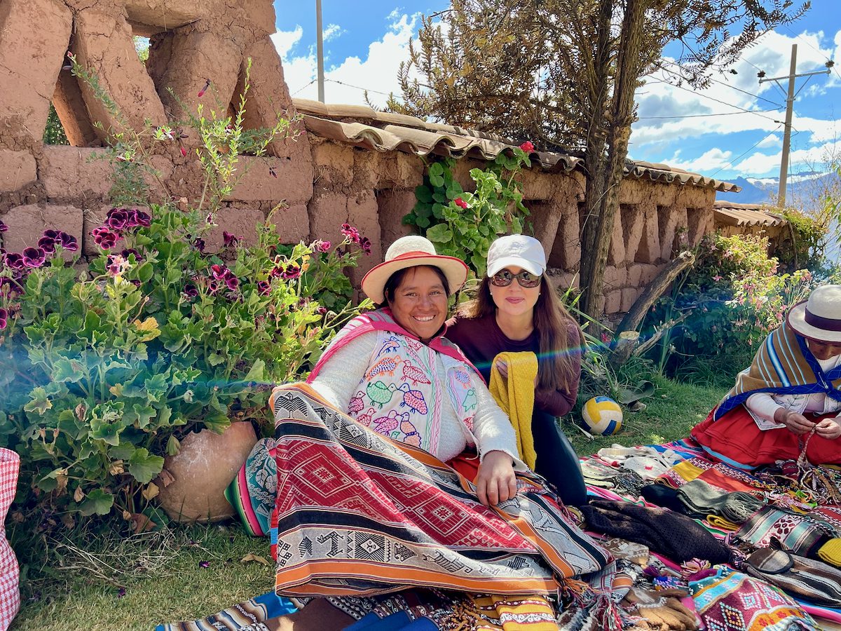 Making friends during funded Peru travel.