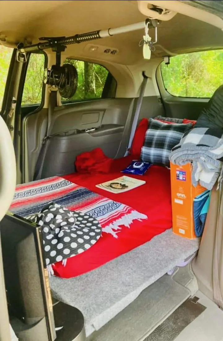 Sarah's car during travel.