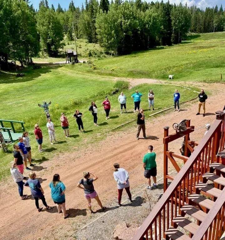 Our Wild Heart Group doing and emotional exercise together.