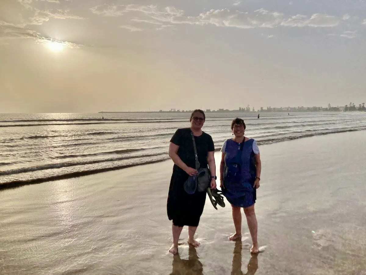 Enjoying the Moroccan beach.