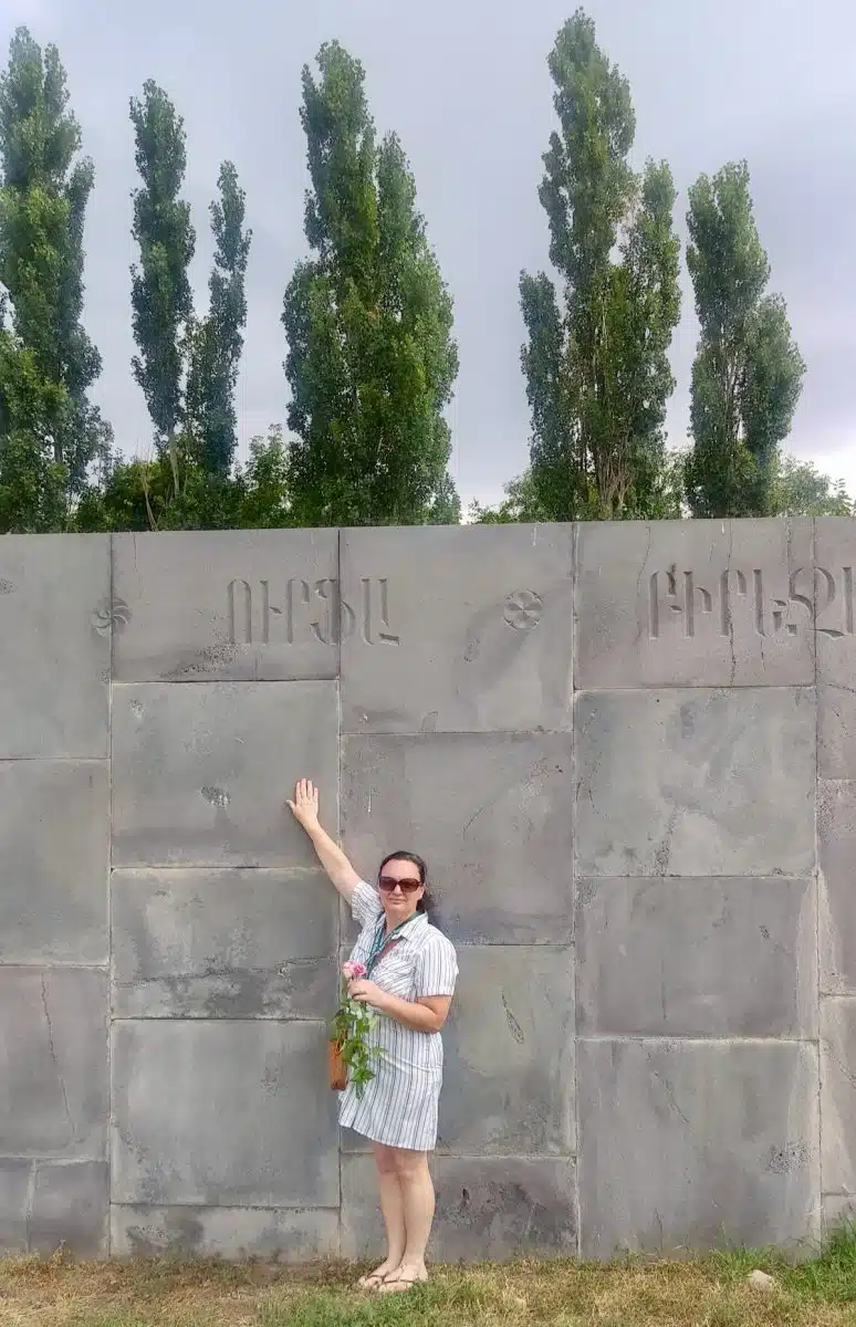Tsitsernakaberd Armenian Genocide Memorial and Museum in Yerevan by the word &ldquo;Urfa&rdquo; (Edessa).