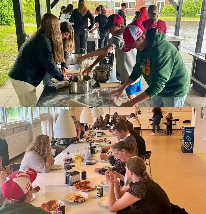 Our last night in Denmark, we met at school where they have an outdoor pizza oven and we made our own pizzas with our Danish friends.&nbsp;