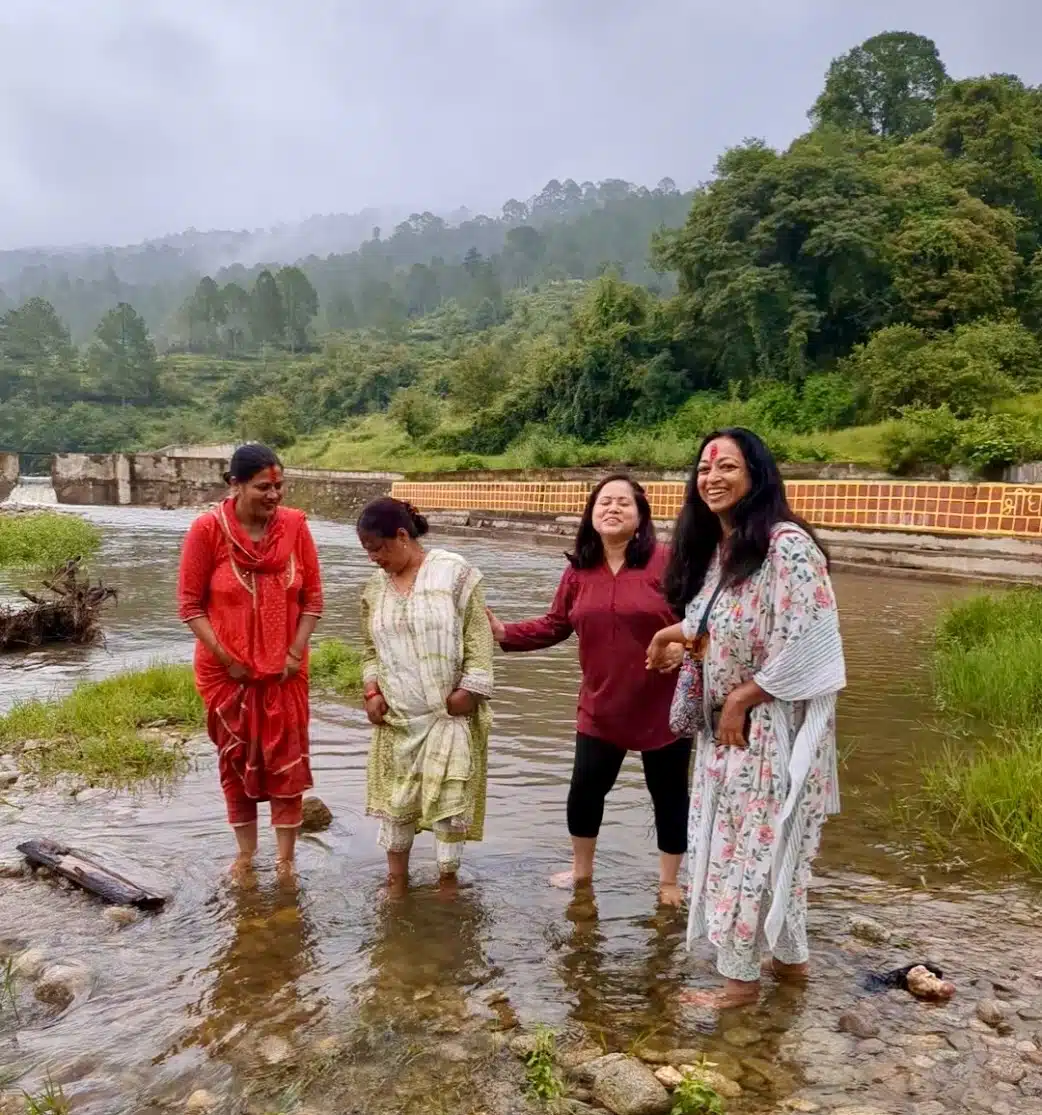 Riverside adventures with the Principal, Sunita.