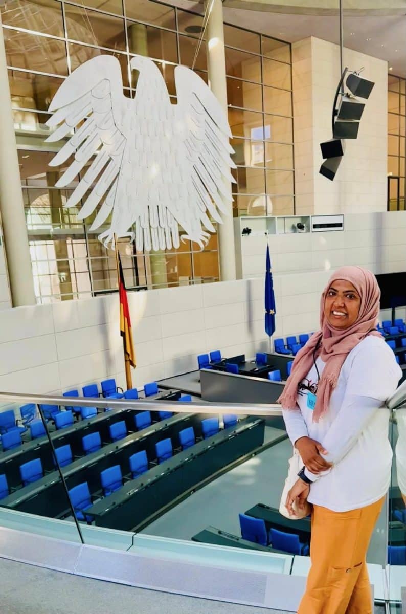 A tour to the German parliament on Platz der Republik in Berlin.