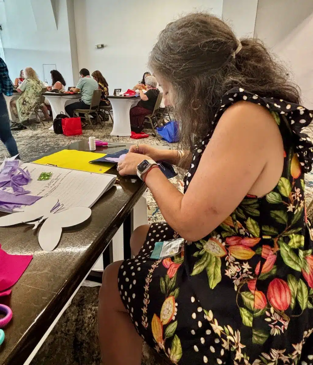 Doing crafts in Panama.