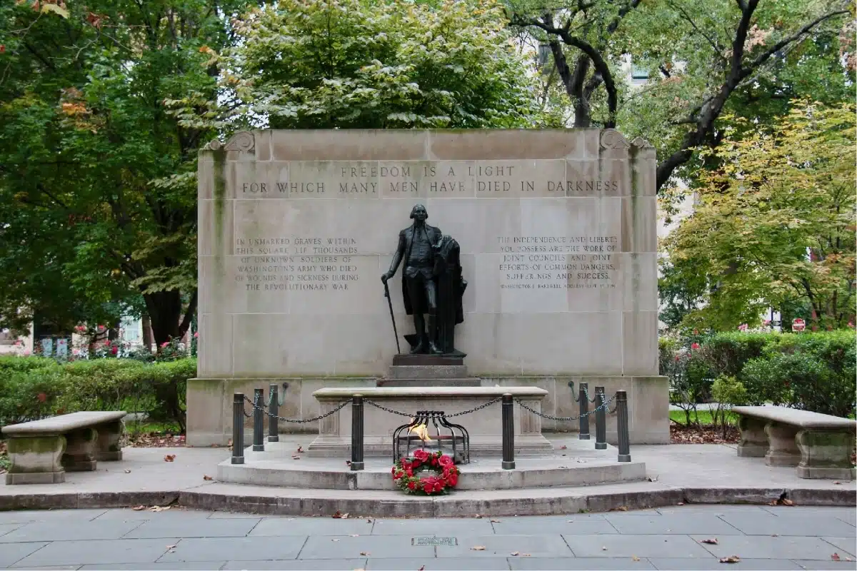 Tomb of the Unknown Revolutionary War Soldier at Washington Square Park in Philly (where Jim proposed to his wife).