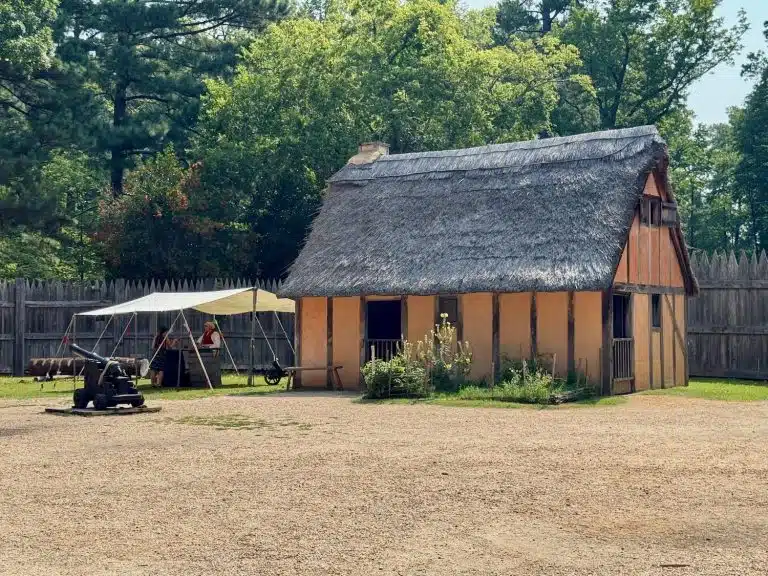 Inside the fort at Jamestown Settlement.