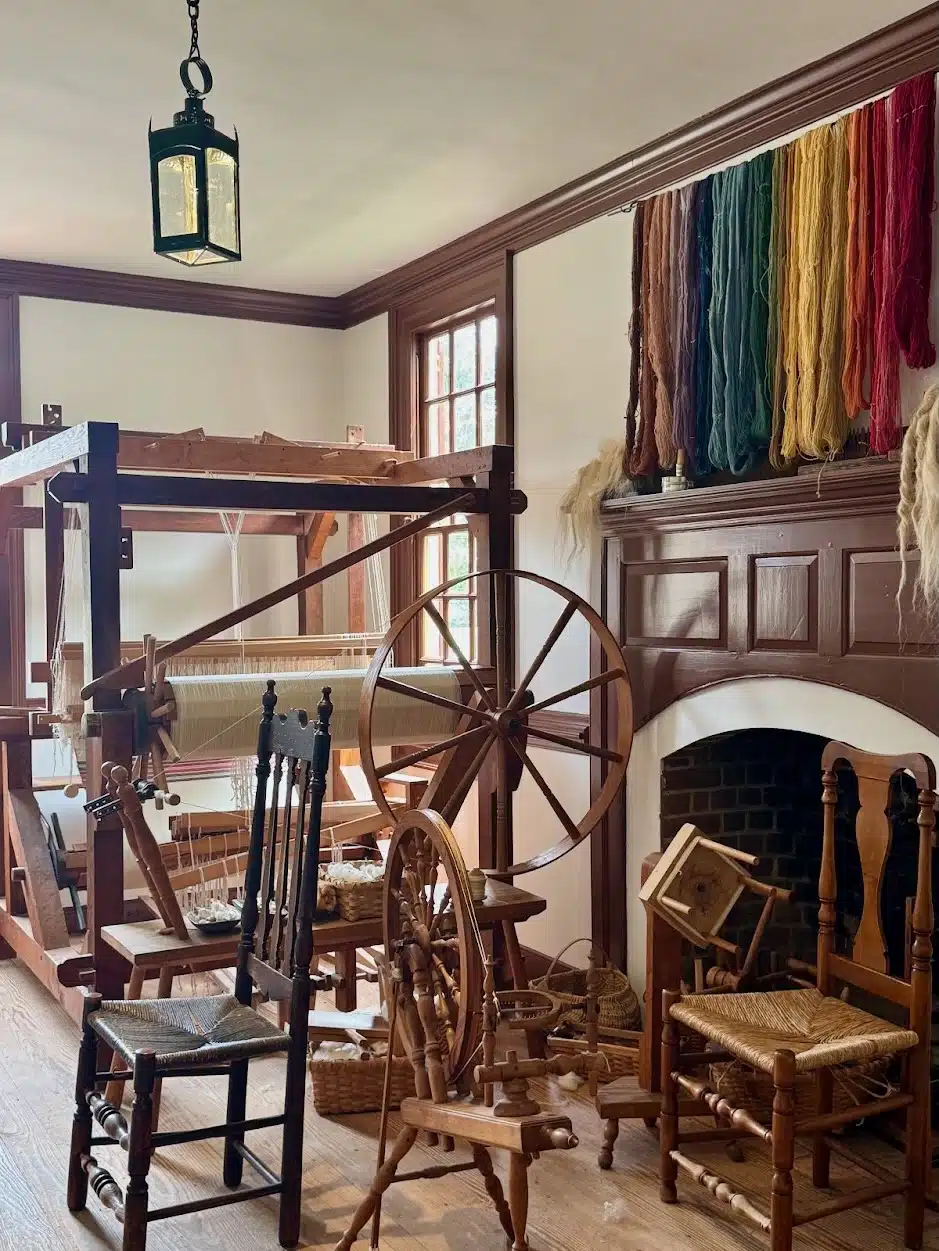Weaving and Dyed Thread in Colonial Williamsburg.