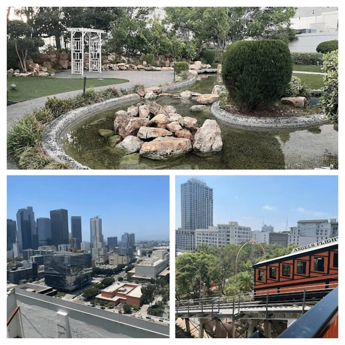 Downtown LA / Arts District, Angel's Flight Funicular, and Kyoto Garden.